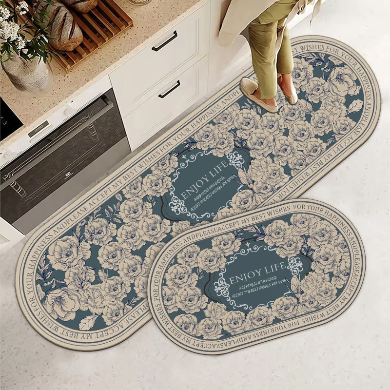 Oilproof Kitchen Rug Anti-Slip Bathroom Bath Floor Carpet Home Living Room  Rug Entrance Door Mat Kitchen Mats Waterproof Modern - AliExpress