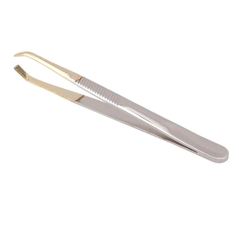 Stainless Steel Makeup Light Slant Tip Hair Removal Professional Eyelashes Eyebrow Tweezers Makeup Tool