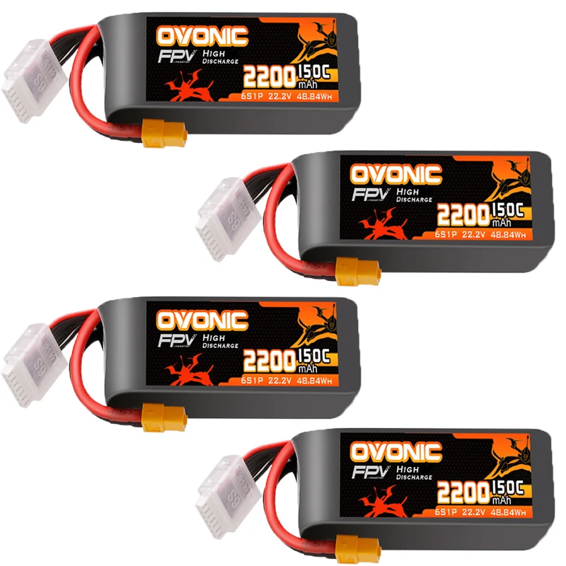 Lot de 1 à 4 Batteries LiPo RC 11.1V 2200mAh 25C pour Drone Voiture