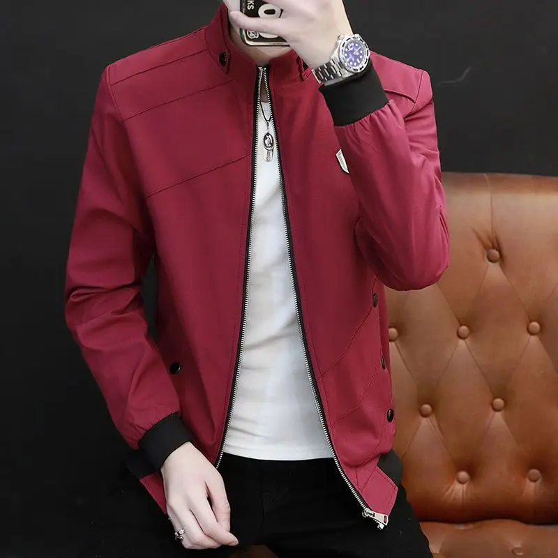 Fashion Stand Collar Zipper Spliced Button Casual Jackets Men's Clothing 2023 Autumn Winter Loose All-match Tops Korean Coats