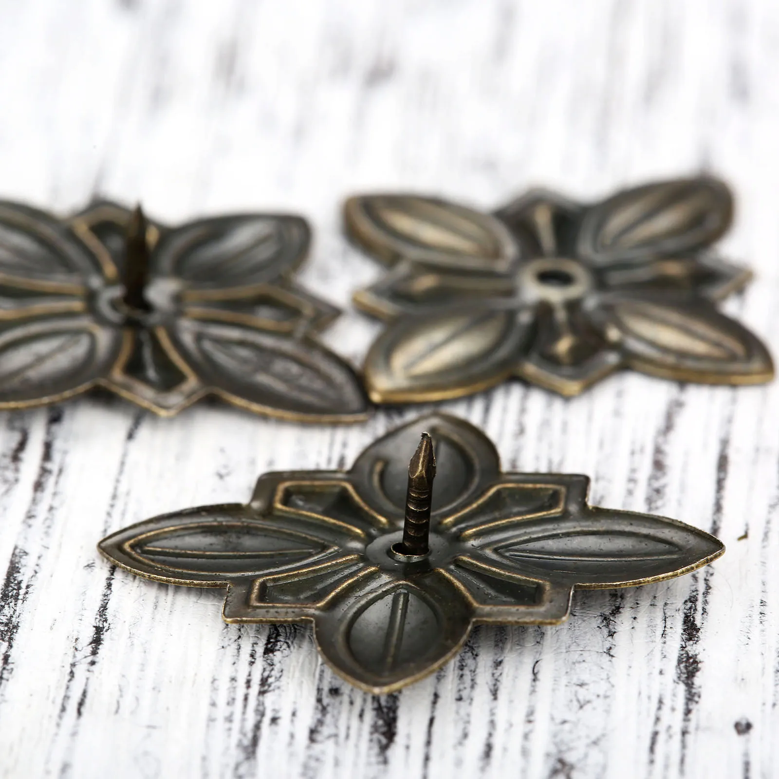 Vintage Upholstery Nails 30*27mm Antique bronze Jewelry Gift Box Door Sofa Decorative Tack Stud Pushpin Doornail 50pcs