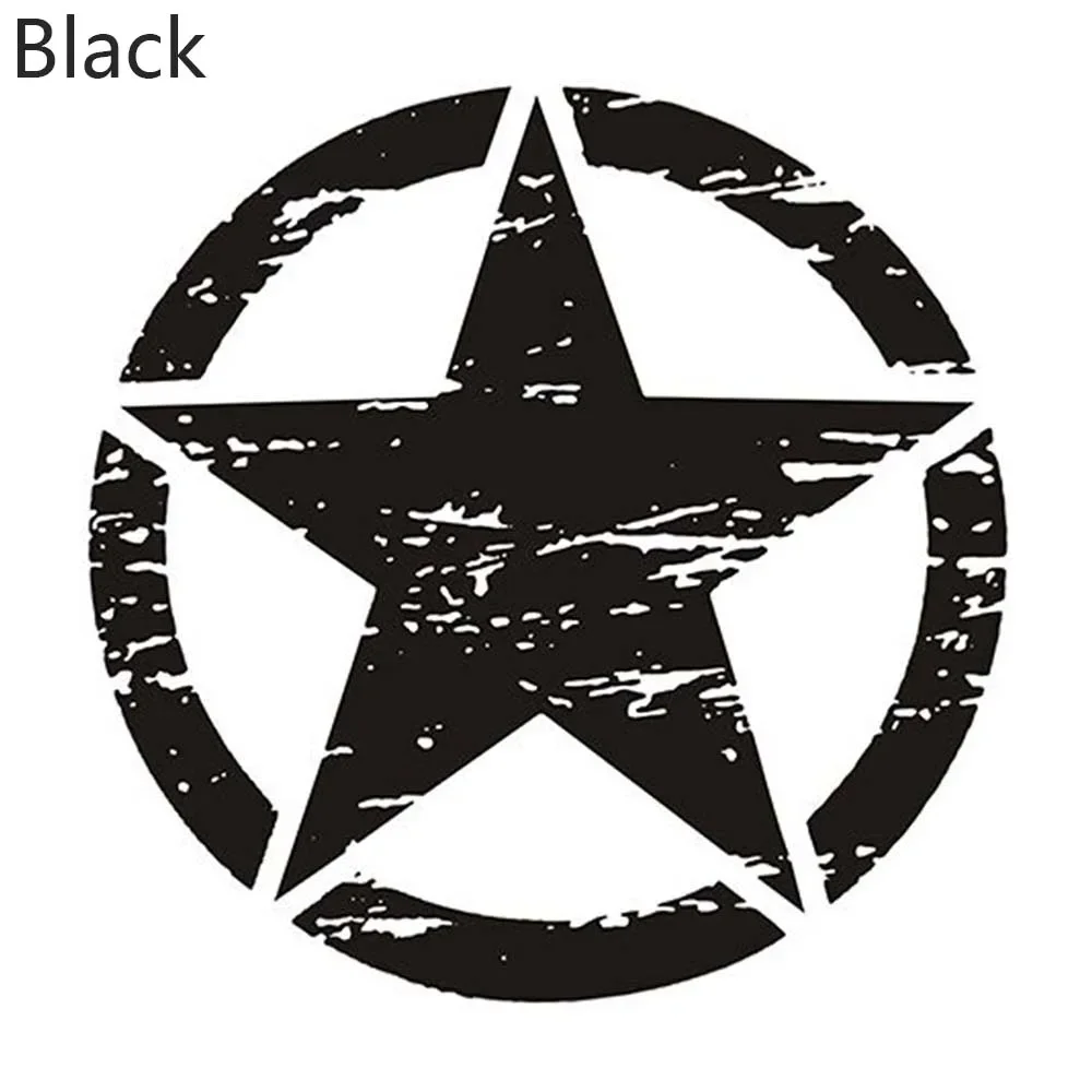 Juego De 4 Pegatinas De Estrella Militar En Color Negro Para Casco, Moto, Coche Y Caravana, De PVC Resistente Y Fácil De Aplicar