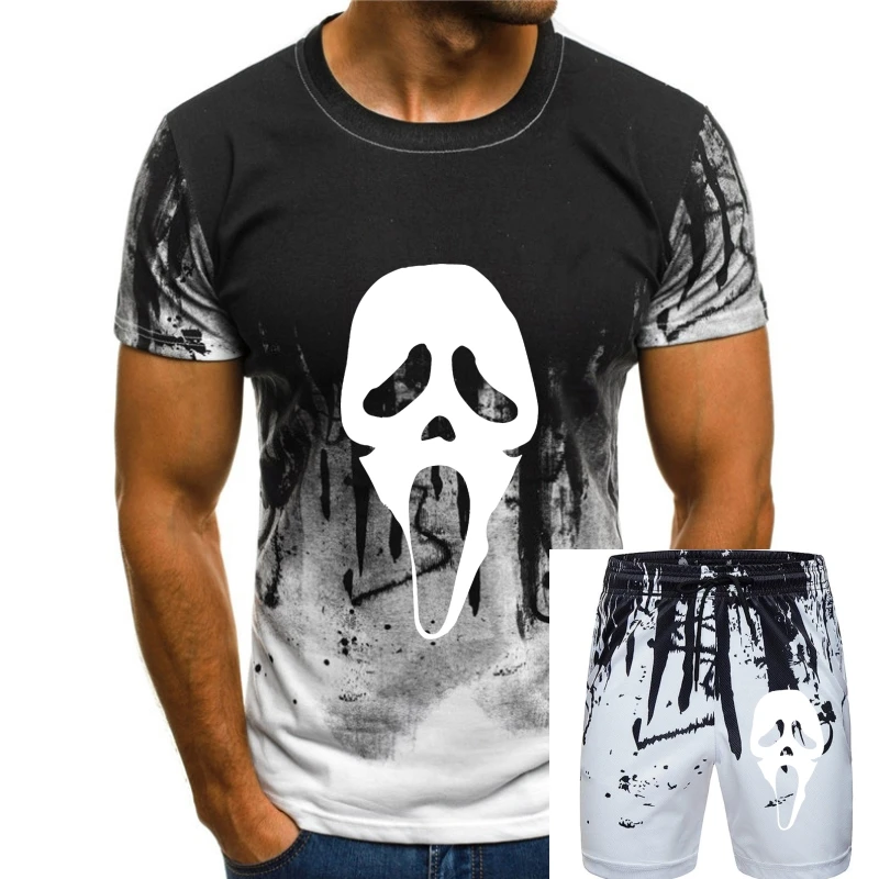 Maglietta Nera Di Halloween Spaventosa Ghostface