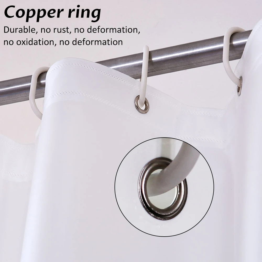 Shower Curtains White Shower Curtains Waterproof Thicken Bath Curtain Solid Color Polyester Fabric Partition Curtain Home Bathroom Accessories