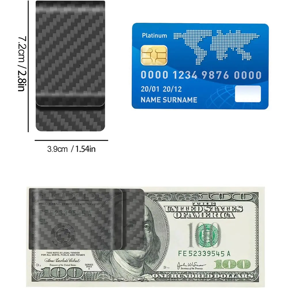 Minimalist Slim Front Pocket Money Clip Wallet for Men - Holds Up to 50 Bills