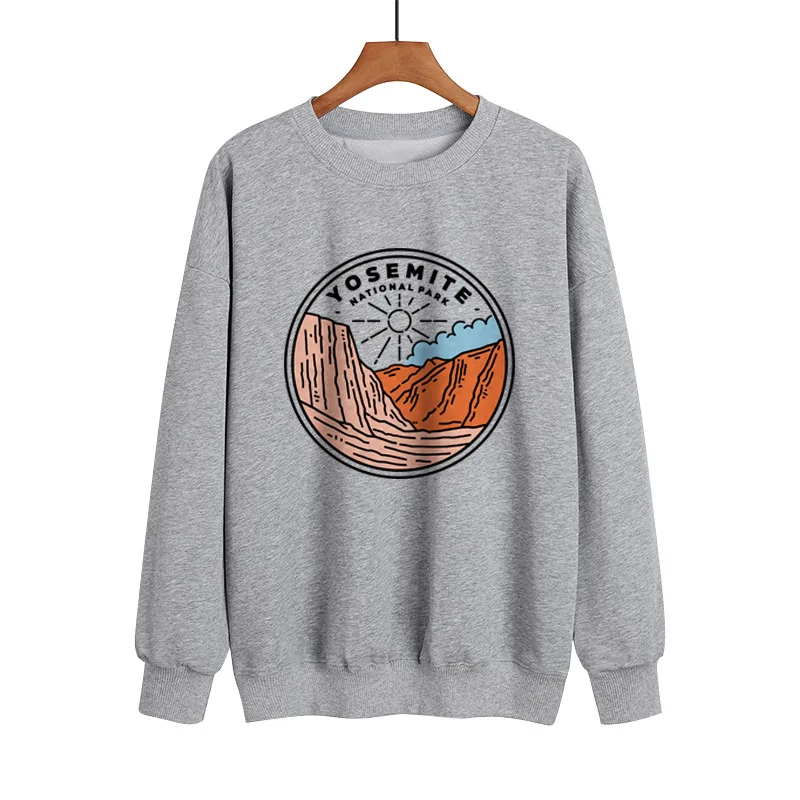YRYT 2023 Autumn and Winter New Women's Fashion Crewneck Hoodie Fashion Printed Long-sleeved Casual Pullover Top
