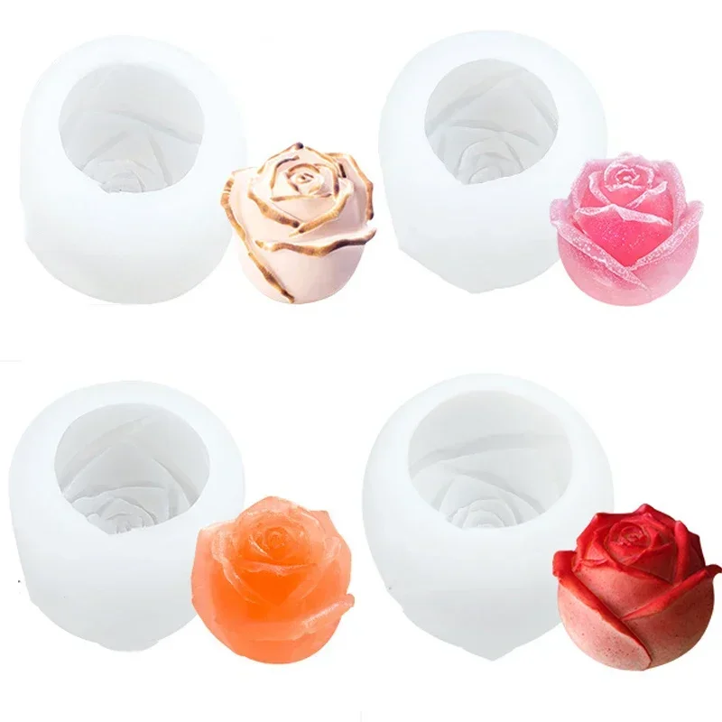 1-2.5 Inch Rose Ball Silicone Mold Handmade Ice Cube Making Supplies Diy Soap Plaster Resin Candle Making Kit Cake Baking Tools