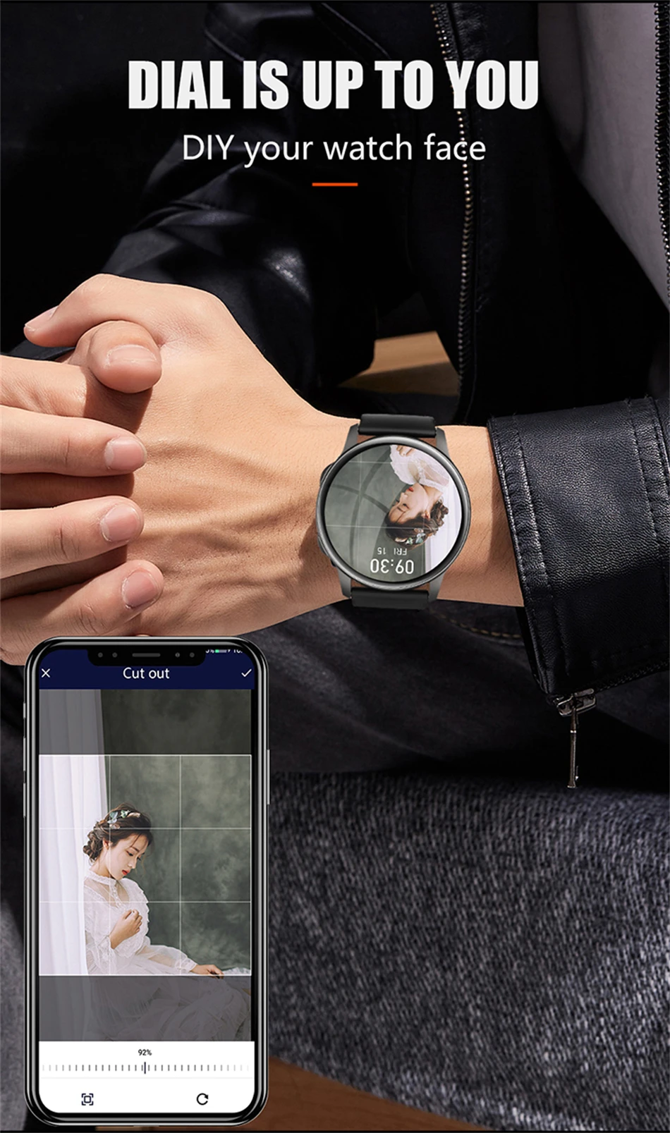 KALOSTE New Smart watch Men 360*360 AMOLED Full Touch Sport Fitness Tracker Women Smartwatch Clock Man For Huawei Xiaomi apple