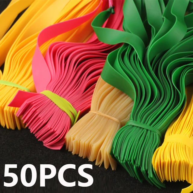 50PCS Thickness 0.5~0.80 Hunting Replacement Accessory Flat Elastic Band for Slingshot Natural Rubber Catapult Latex Tape