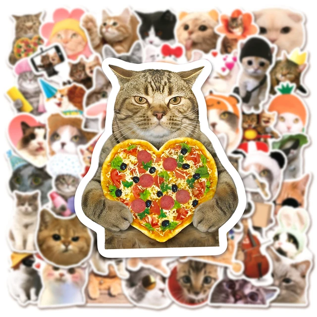 Cartoon Cute Pixel Pet Cat Stickers Storage Box Notebook Computer