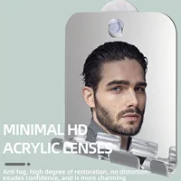 Portable handheld fog free mirror, shower mirror Shaving fog free bathroom mirror, Makeup beard beauty and travel rectangle