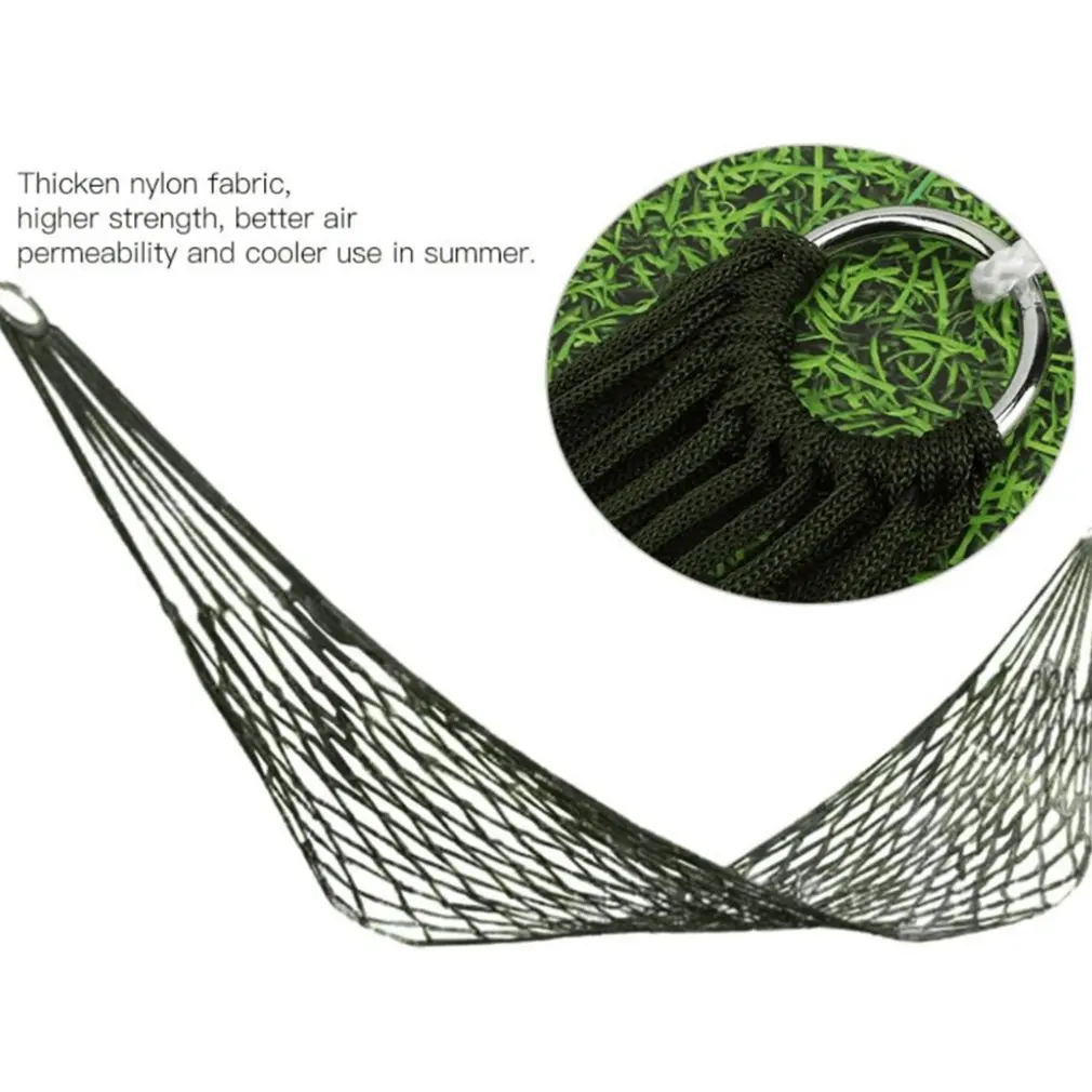 Portable Nylon Mesh Hammock Sleeping Bed for Outdoor Travel Camping Hanging Folding Patio Swing Chair Furniture