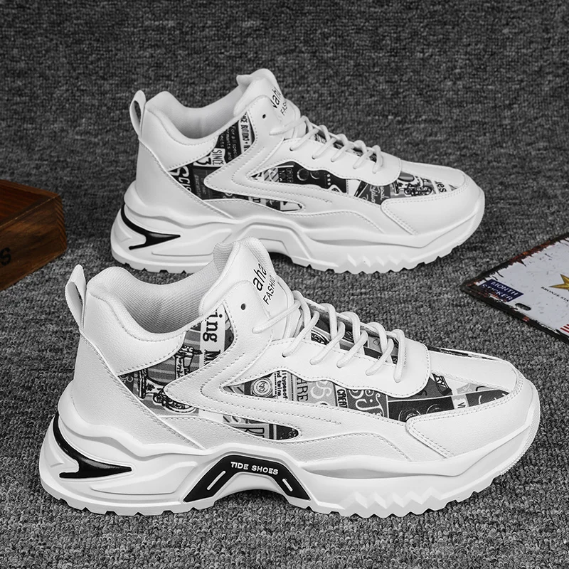 Men's Casual Sneakers, High-Top Height-Increasing Shoes, Suitable for Everyday Wear in All Seasons and Outdoor Activities, Minimalist Style, Lightweight Construction, Energetic Lifestyle