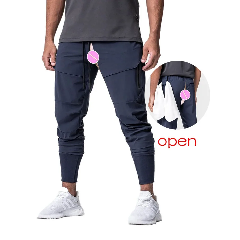 

Уличные сексуальные мужские модные джоггеры с открытой промежностью, спортивные брюки, повседневные брюки-карго, тренировочные брюки для спортзала, длинные брюки, спортивные брюки