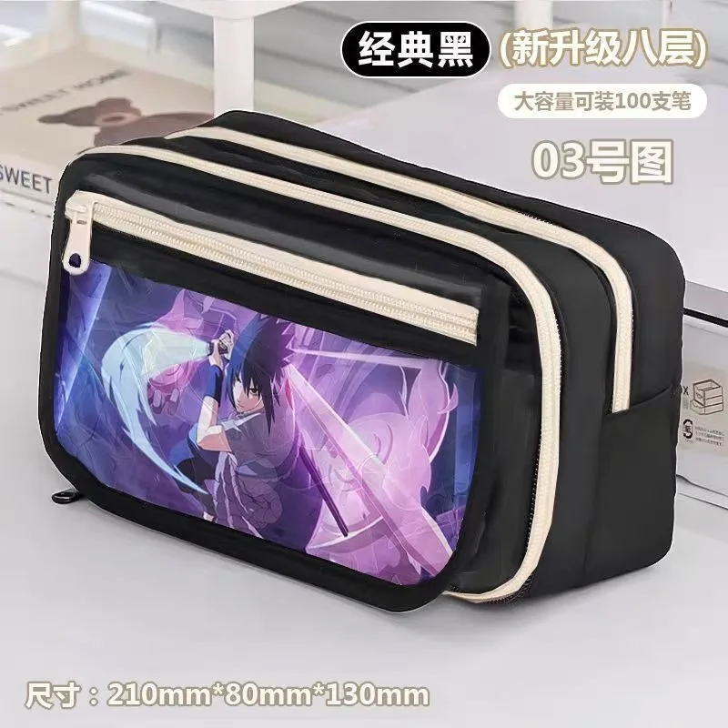 Sleek & Stylish Naruto Uzumaki Anime Pencil Case - Large-Capacity, Multi-Layered, Portable Design
