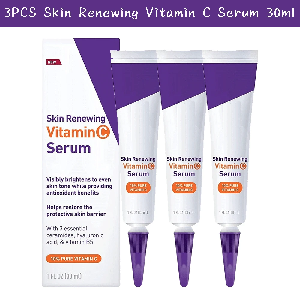 

3PCS Original Skin Renewing Vitamin C Serum 30ml Reduce Fine Lines Brighten Reduce Black Spots Tightening Repair Skin Barrier