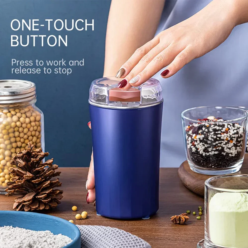 Electric Coffee Grinder Beans Small Grain Grinder Beans Grains Mill Herbs Electric Stainless Steel Grinding Machine for Kitchen