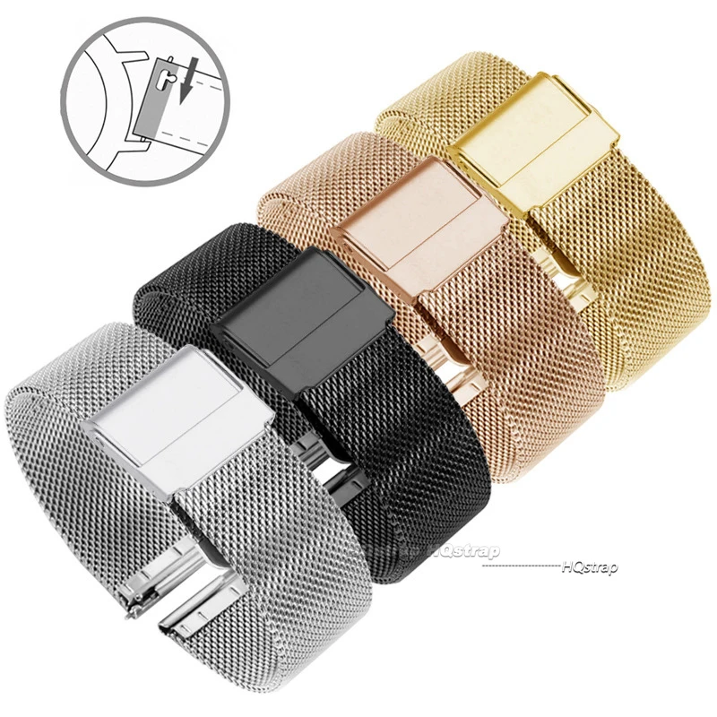 Sleek Milanese Stainless Steel Mesh Bracelet Watchband with Quick Release