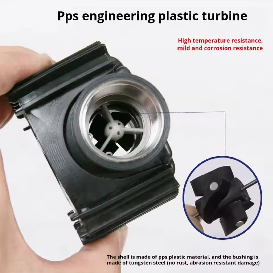 Digital turbine flow meter for water urea diesel gasoline high precision