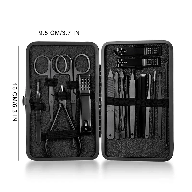 7/10/16/18Pcs Stainless Steel Nail Clipper Cutter Trimmer Earpick Grooming Kit Manicure Pedicure Scissor Tweezer Nail Tools Set