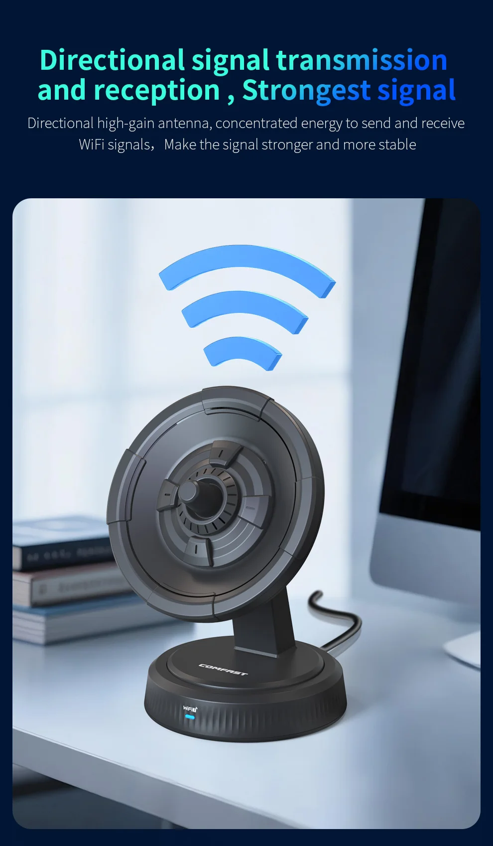 Comfast BE6500 WiFi 7 USB WiFi 어댑터 6500Mbps USB3.0 802.11BE WiFi 동글 Win10/11용 2.4G/5G/6GHz 네트워크 카드 드라이버 무료