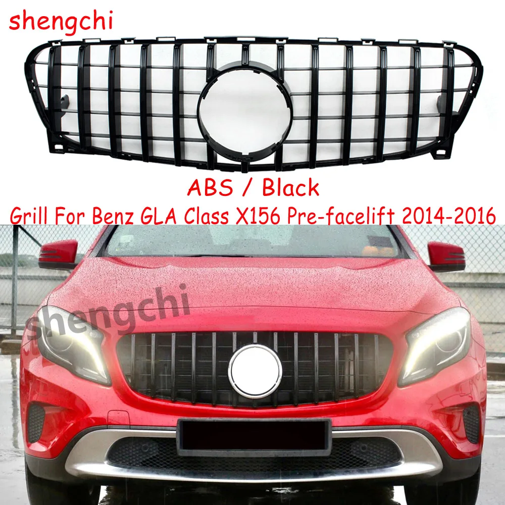 

Черный Передний бампер X156 GT Style для Mercedes Benz GLA Class X156 GLA180 GLA200 GLA220 GLA250 GLA45 2014-2016,
