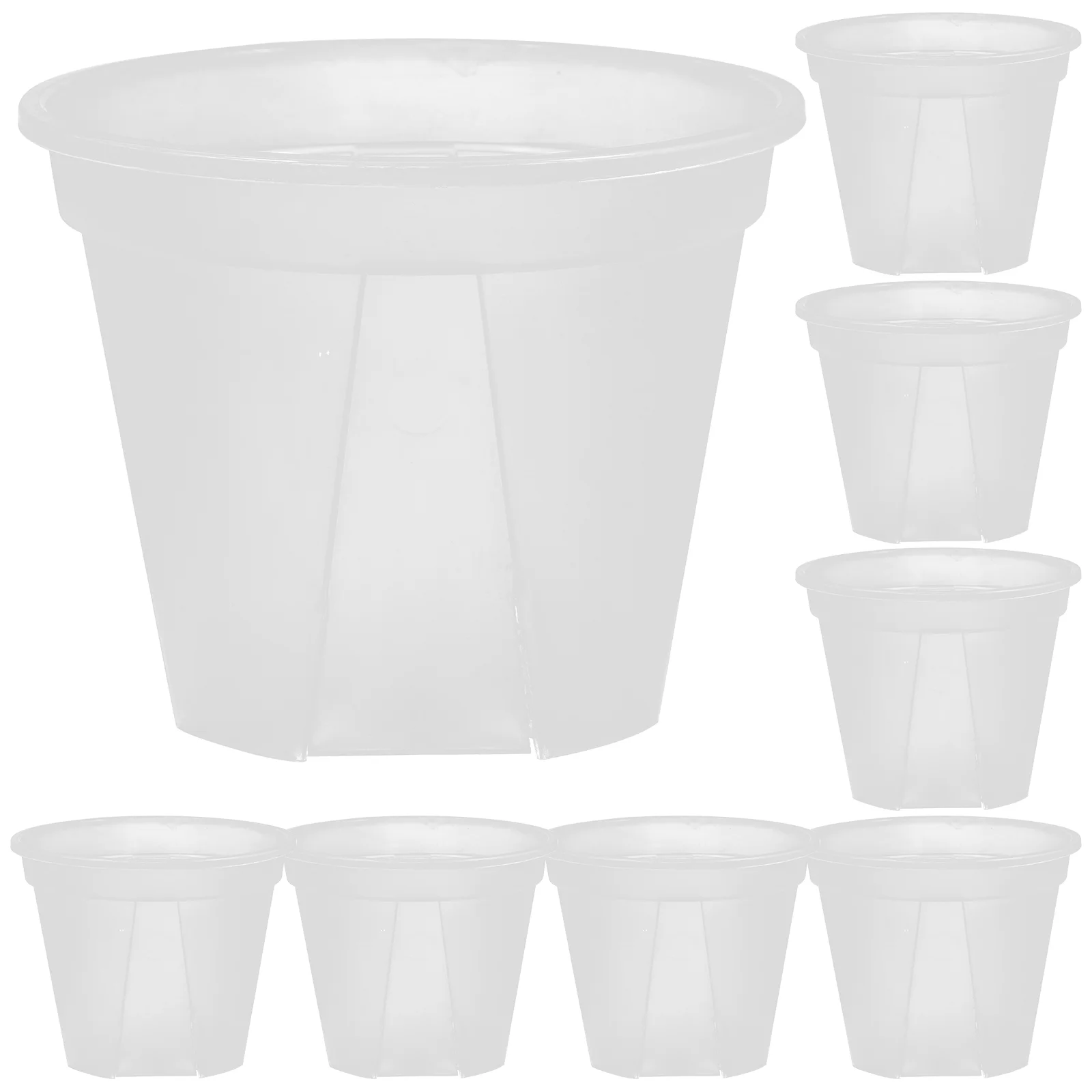 10 Pcs Transparent Flower Pot Round Nursery Planter De Flowers Drainage Orchid Cactus Pots Plastic for Plants