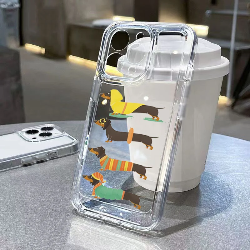 Premium Shockproof Clear Phone Case with Adorable Cat Design Cover