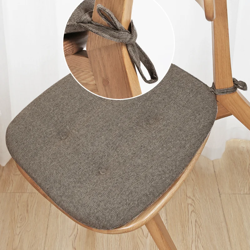 Dining Chair Cushions Sitting Cushion Thickened Cotton and Linen Four Seasons Universal Breathable Home Student Horseshoe Shaped 4