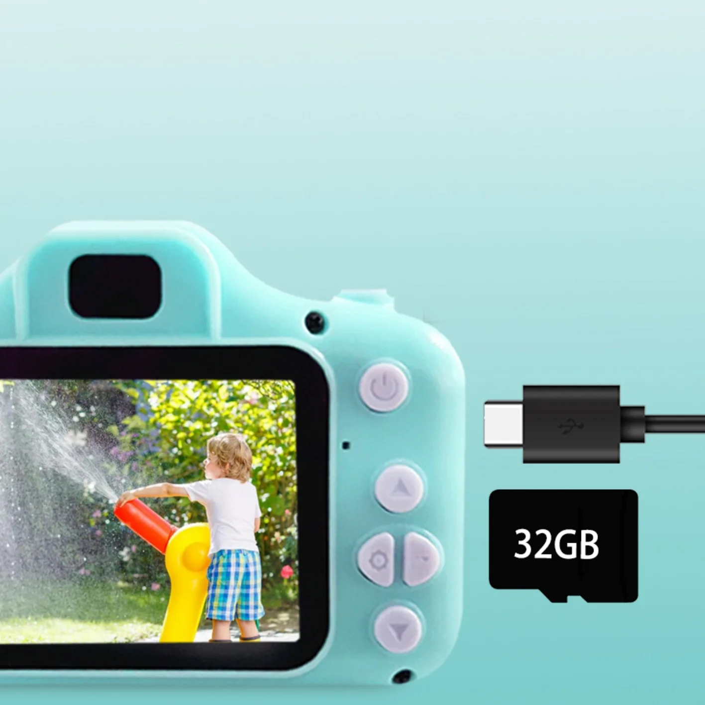 Dzieci aparat cyfrowy zabawki z długim obiektywem z 32GB fotografią na zewnątrz aparat urodzinowy prezent dla dzieci przenośny zabawki elektroniczne