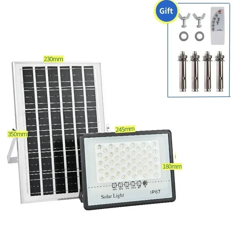 كشاف جداري بالطاقة الشمسية 128 LED مقاوم للماء IP67