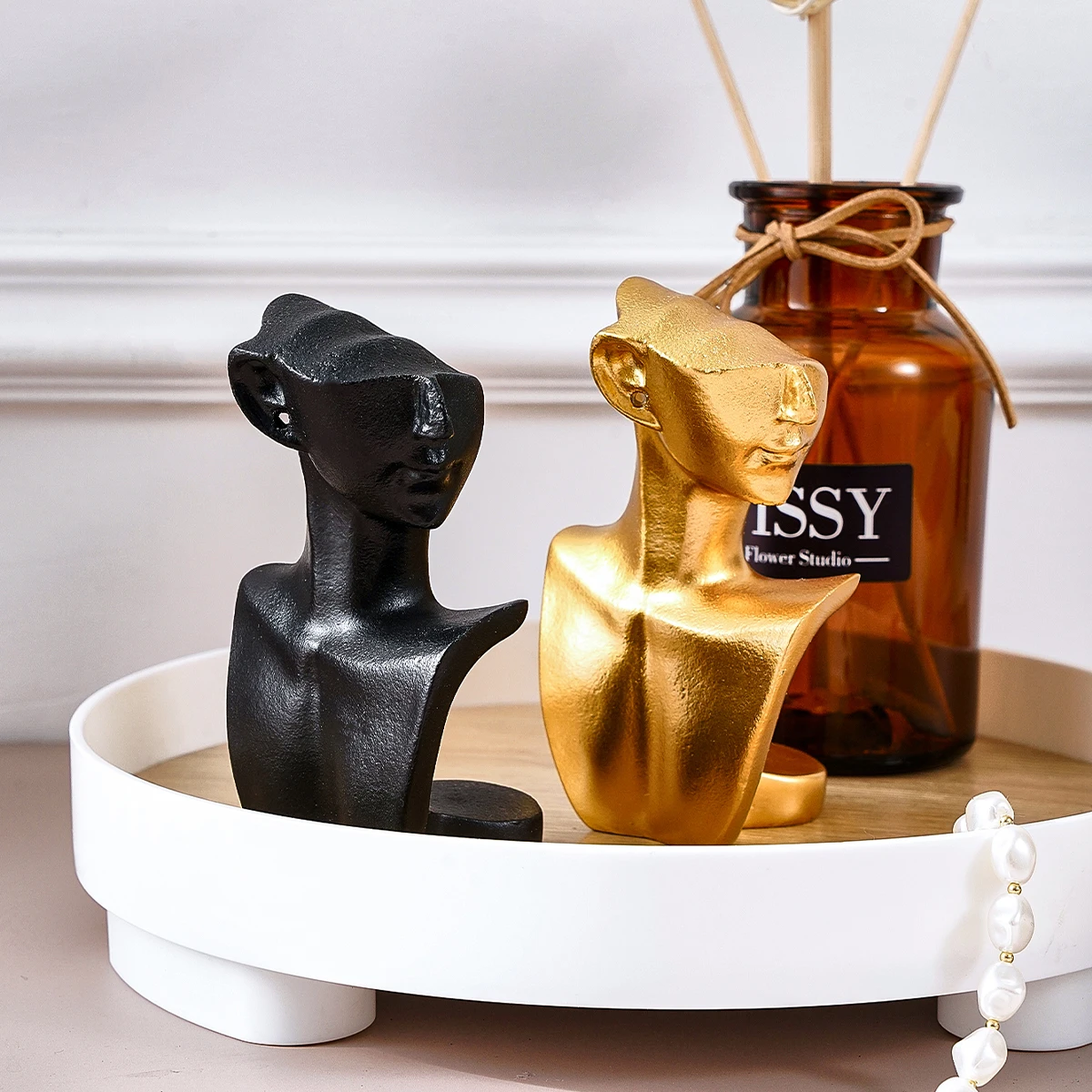 1PC, resin material half-length figure statue, suitable for home decoration and earring and pendant display stand