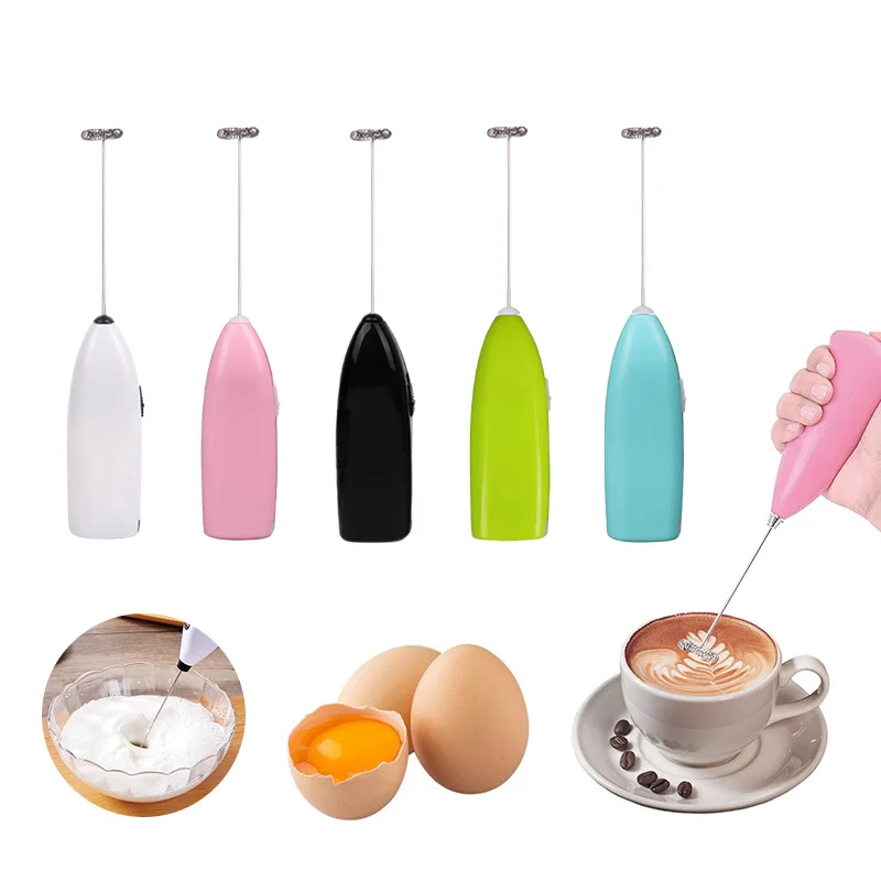 Electric Egg Whisk Milk Frother For Coffee Kitchen Mini Stainless Steel Tea Coffee Drink Milk Mixer Cream Blender Kitchen Gadget