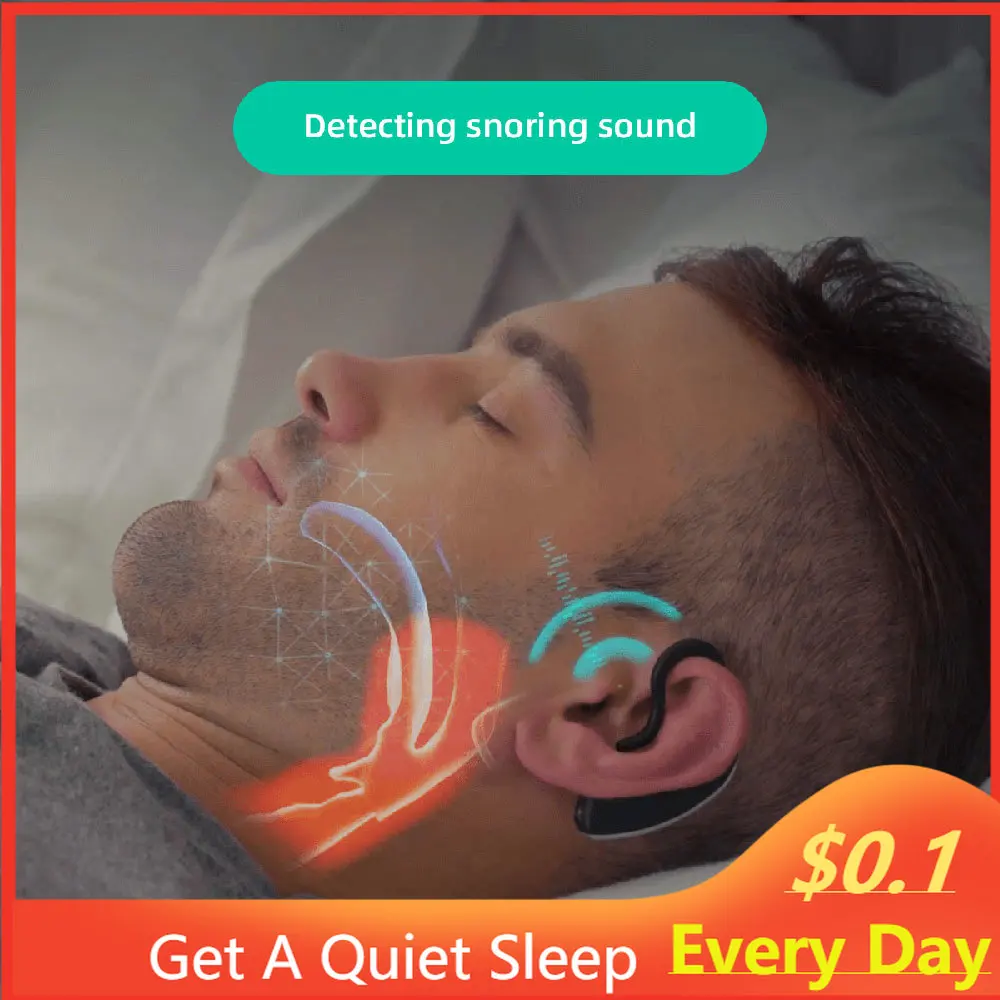 

24 Hours Bluetooth Anti-snoring Device Charge Snore Earset Snore Stopper Sleeping Aid Snoring Analyzes Sleep Datas Good sleep