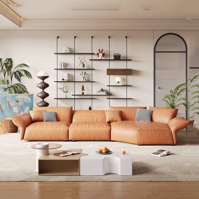 

Leather Modern Couch Sofas Nordic Sectional Recliner Theater Puffs Sofa Lazy Bedroom Corner Moveis Para Casa Home Furniture DWH