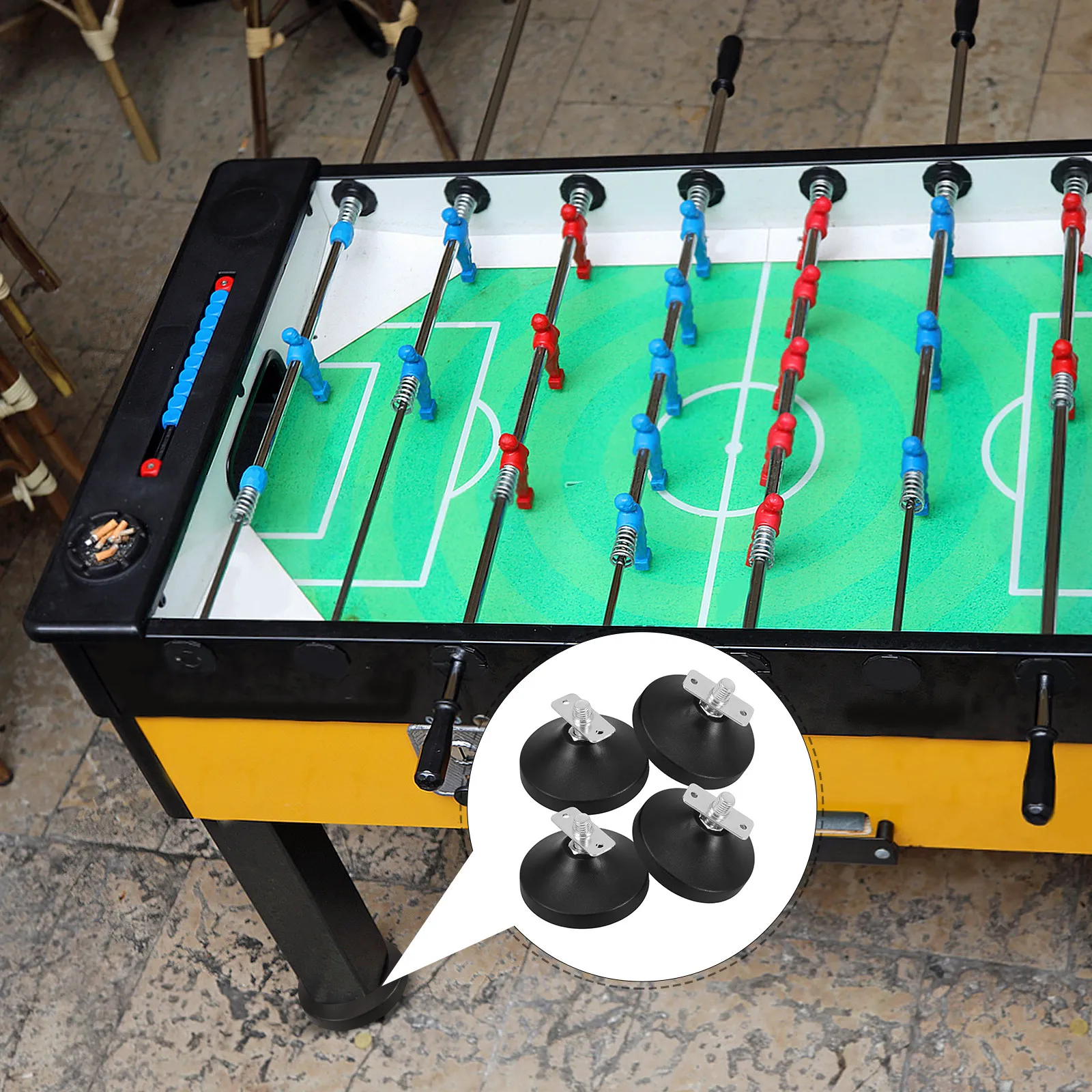 4Pcs Foosball 테이블 미끄럼 방지 조절 가능한 회전 레벨링 피트 책상 캐..