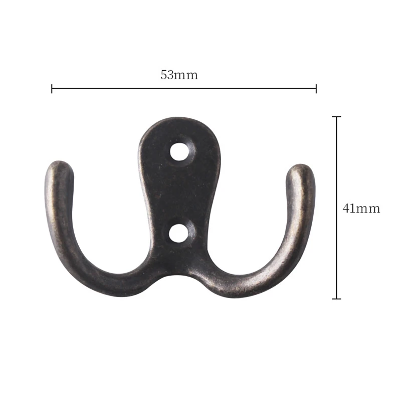 Wall Clothes Hook 10pcs Coat Hooks Wall-Mounted 2 Hole Towel Hanger For Coats Hats Clothing Home Storage Hardware