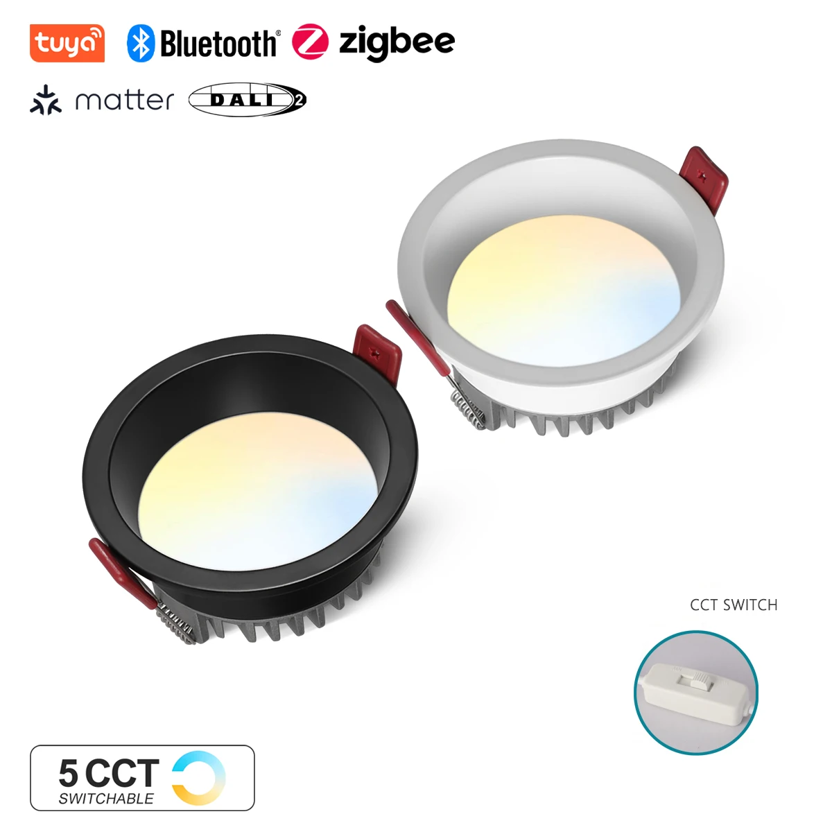 Tuya Zigbee DALI 5CCT 전환 가능한 최근 Led 천장 조명 110V ..