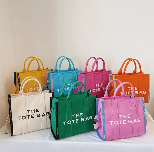 

Luxury Designer Women Shoulder Bags Marc Tote Bag Canvas Zipper Black Ladies Crossbody Bags Large White Shopping Bags Purses