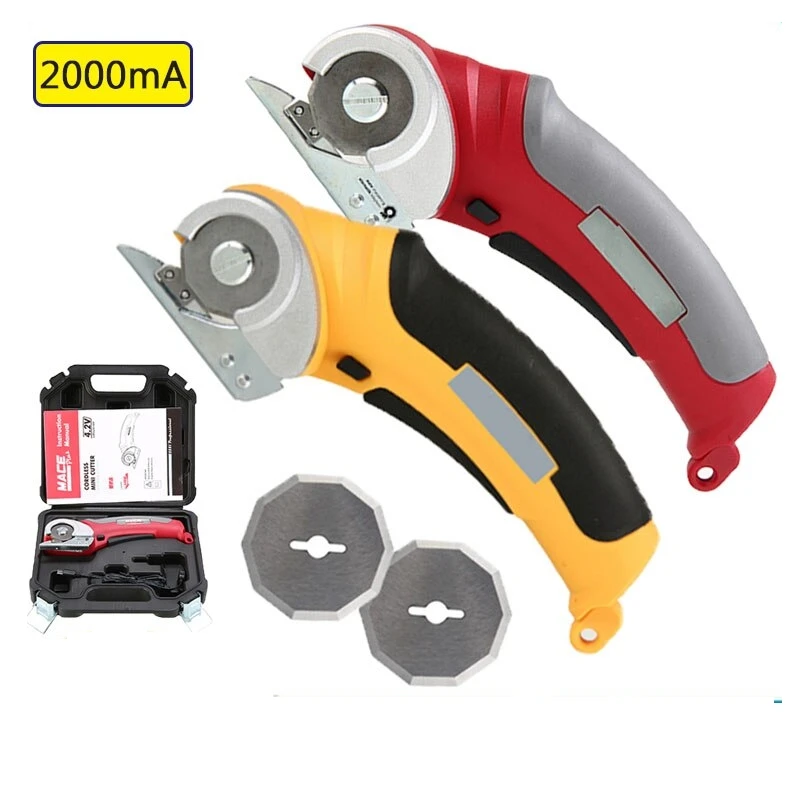Electric Scissor Portable Cordless Rechargeable Electric Round Scissor Leather Paper Fabric Rotary Cloth Cutter Kit Cutting Tool