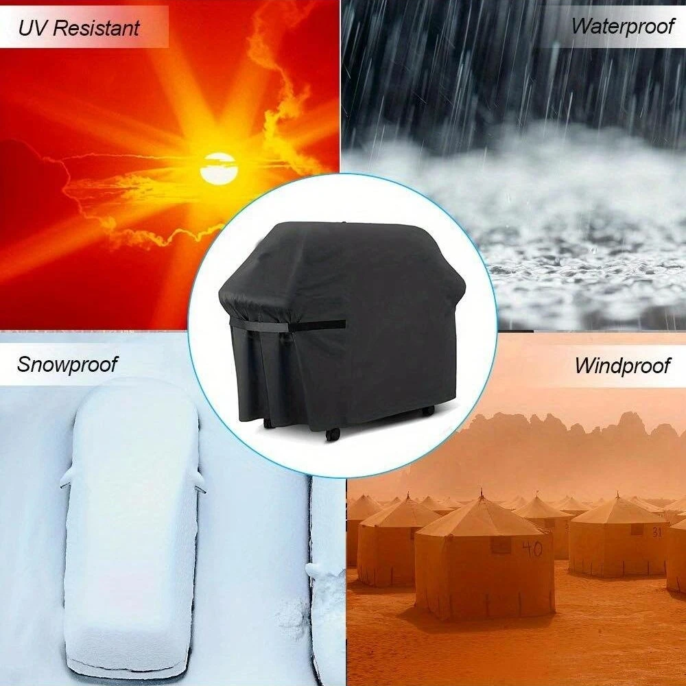 Heavy Duty Waterproof Outdoor BBQ Grill Cover - Dust & Rain Protective Round Cover