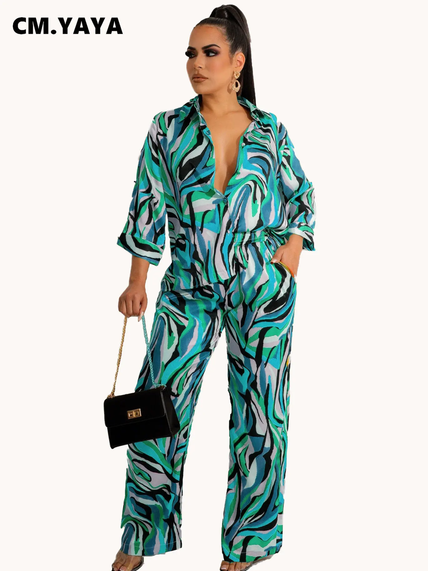 Zebra Print Blouses Long Pant Sets Womens 2 Piece 2023 Fashion Lapel Tops  Shirts And Wide Leg Pants Set Two Piece Women's Suit - AliExpress