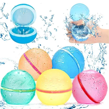 1-12 Pack Reusable Water Balls, Self-Seal Fast Inflating Silicone Water Balls, Summer Pool Beach Outdoor Activity Water Toys 1