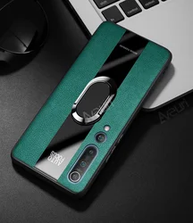 Luxurious Ring Holder Leather Phone Case - Premium Silicone Protection for OPPO R15X (Green)