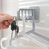 Indoor Self Adhesive Laundry Hanger Drying Rotatable Hook Stand Home Organizer Portable Wall Stick Clothes Hanger Storage Rack 3