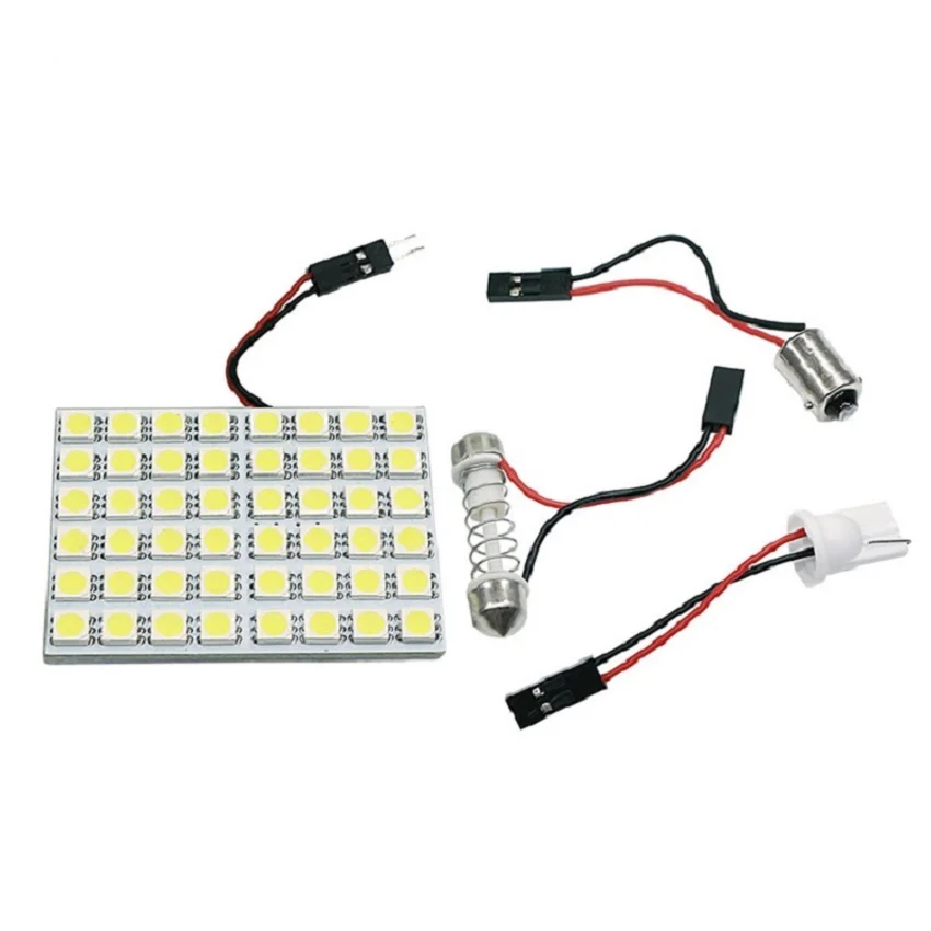 

80X панельная лампа T10 5050 12 15 24 48 SMD 3-Chips LED Light Festoon Dome Bulb Lamp T10 + адаптеры Festoon / BA9S автомобисветодиодный Светодиодная лампа 12 В