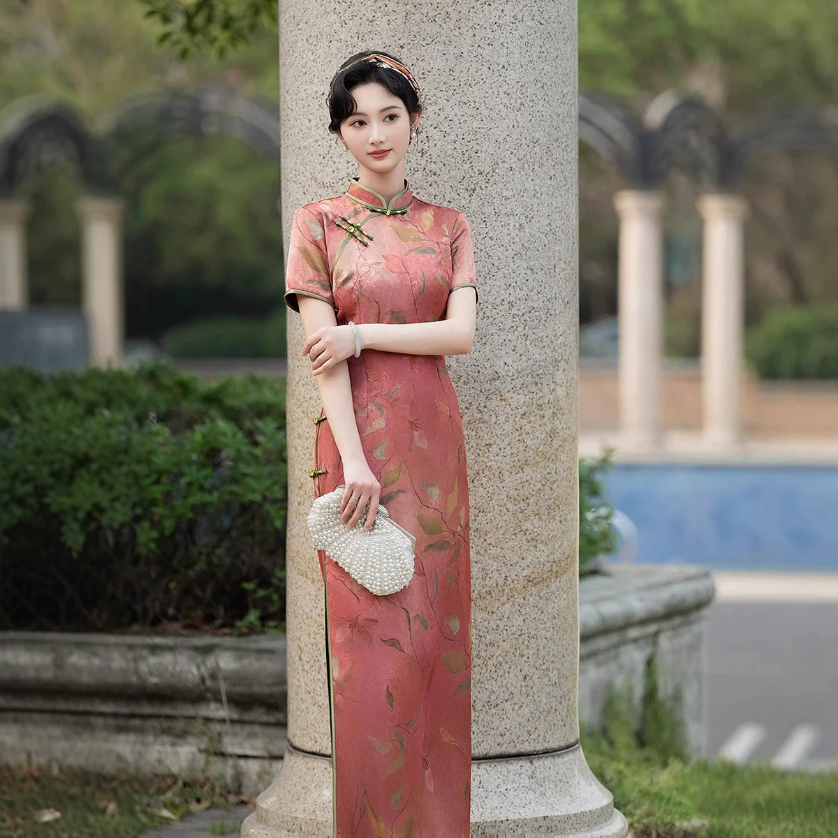 Summer New Qipao Female New Chinese Style Cheongsam Women Sexy Slim  Vestidos Tradition Mandarin Collar Printed Flower Gown - AliExpress  200000532