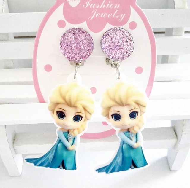 Boucles D'oreilles À Clip Dessin Animé Disney Elsa Pour Enfants, 2 Pièces,  Accessoires De Poupée Cosmétique, Cadeau D'anniversaire Pour Filles -  Cheveux Broches - AliExpress