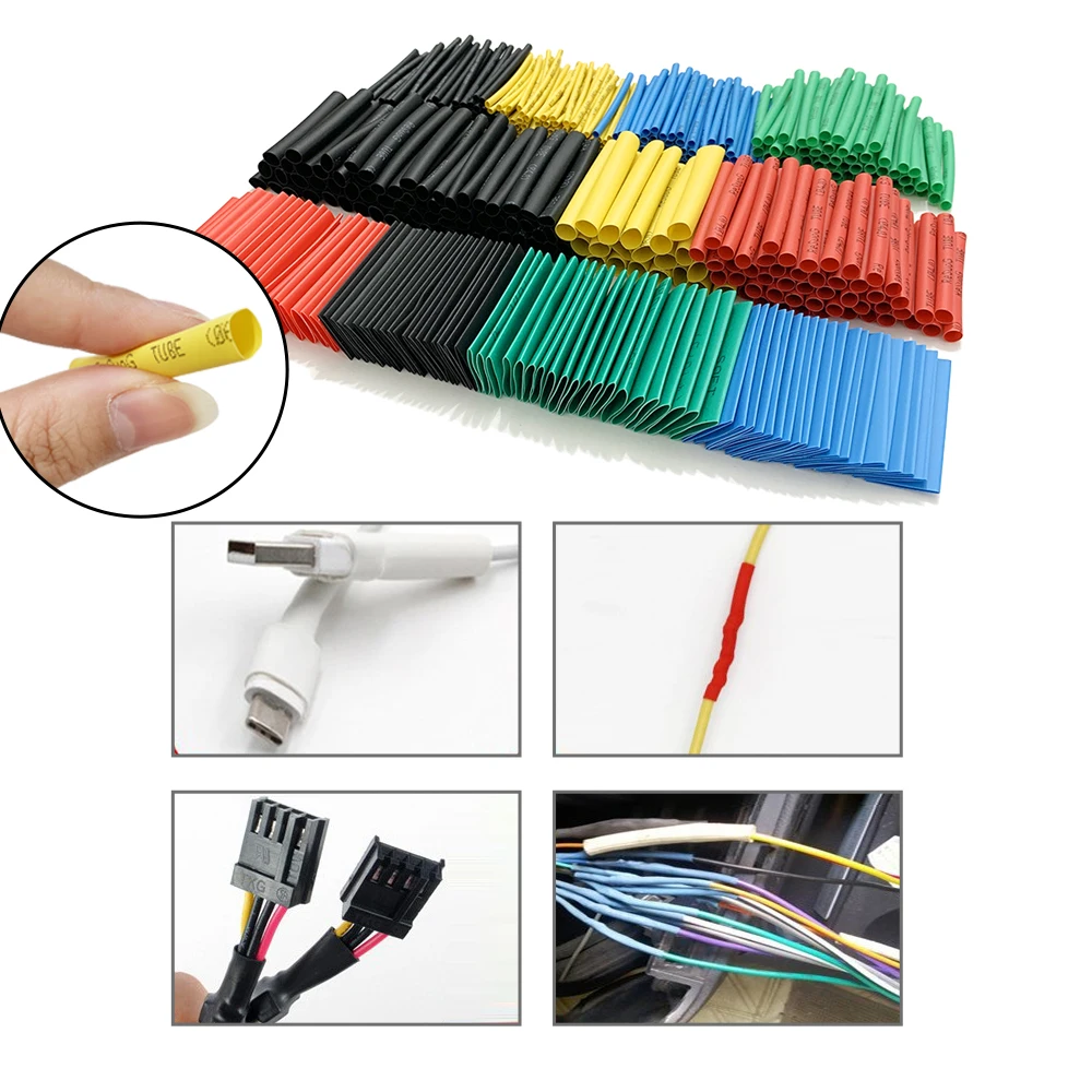 800/530/280/127pcs tubi termorestringenti isolati tubi termorestringenti colorati in scatola Kit fai da te tubi impermeabili termorestringenti