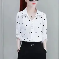 Chiffon Shirt Women's Half Sleeve Top Fashion Bottoming Shirt 6XL Blouse Tops Casual Femme Blusas 3